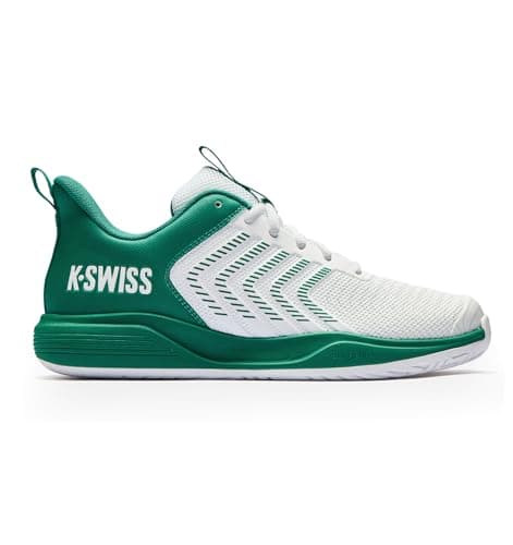 K-Swiss Men's Ultrashot Light Pickleball Tennis Shoe - Lightweight Court Shoes Lateral Movement Stable Support, White/Green 10 M - Image 1
