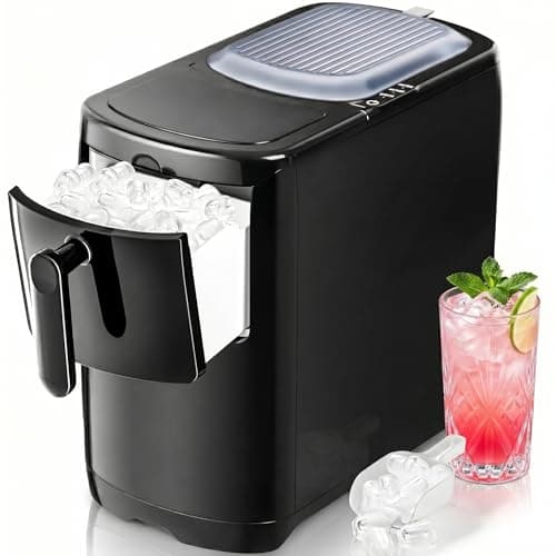 Antarctic Star Portable Ice Maker Countertop, 18Lbs/24H Self-Cleaning Ice Machine with One-Touch Operation & Ice Scoop Included, for Home Kitchen Office, Black - Image 1