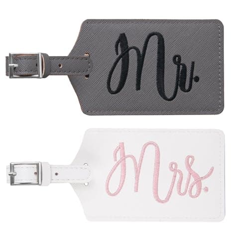 Mr and Mrs Tags, Wedding Gifts for Couples 2026, Personalized Engagement Gifts for Couples, Bridal Shower Gift for Newlyweds, Bride and Groom Travel Essentials - Image 1