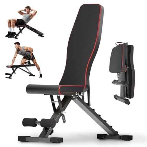 ALSO GO Adjustable Weight Bench, 660LBS Multifunctional Workout Benches, Foldable Incline Decline Bench Press, Full Body Strength Training Equipment for Home Gym - Image 1