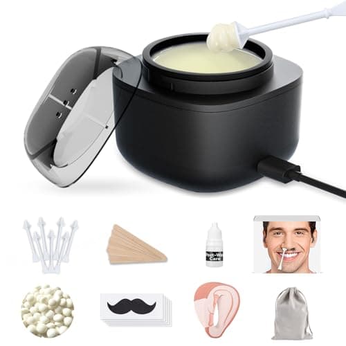 SUERBEATY Nose Wax Kit Men, Nose and Ear Hair Waxing Kit | 40 Sticks, 100g Wax, Up to 20 Uses | Smart Temp Control | USB Fast Heating | Safe for Sensitive Nasal Skin, Painless - Image 1