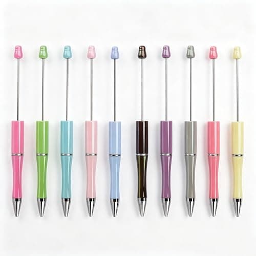 Circumpolar 10Pcs Rainbow UV Plated Beadable Ballpoint Pens, Shiny Glossy DIY Beaded Pens, Bling Decorative Writing Pens for Office & Gift - Image 1
