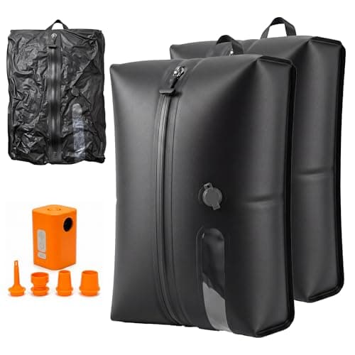 Thourevl Travel Vacuum Bags with Pump, 18L Carry On Size Vacuum Compression Bags for Travel, Reusable Space Saver Luggage Vacuum Seal Kit with Rechargeable Electric Pump,Black Set (2-Pack) - Image 1