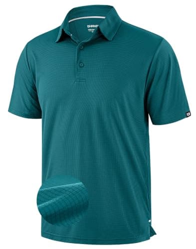 G Gradual Mens Golf Shirt Short Sleeve Athletic Dry Fit Moisture Wicking Performance Lightweight Grid Summer Collared Polo Shirts for Men(Peacock Green,3X-Large) - Image 1
