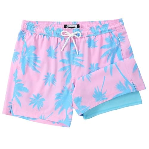 CoozySphere Mens Swim Trunks with Compression Liner 5 Inch Swimming Trunks 5 Inch Bathing Suit Zipper Pockets Quick Dry Swim Shorts L - Image 1