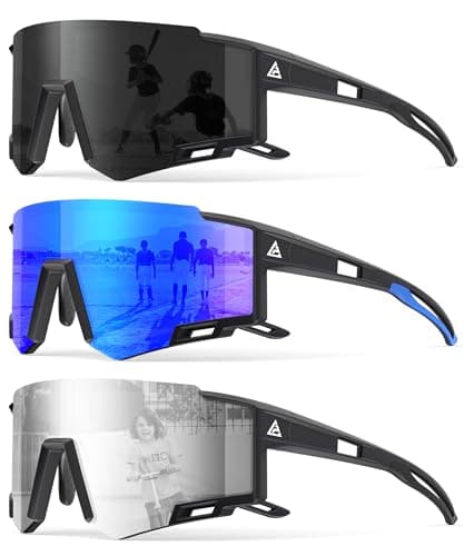 CIFOYA 3 Pack Kids Polarized Sunglasses Youth Baseball Sunglasses for Boys Girls Age 6-14 Sports UV400 Protection SunGlasses - Image 1