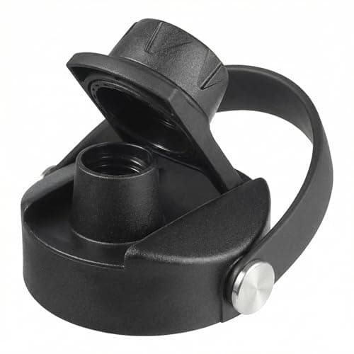 Lid for Hydroflask 32 40 64 oz Wide Mouth | Replacement Chug Cap with Flex Handle Compatible with Hydro Flask 12 16 20 Ounce Kids Bottle | BPA Free Dishwasher Safe Top Water Bottle Accessories | Black - Image 1