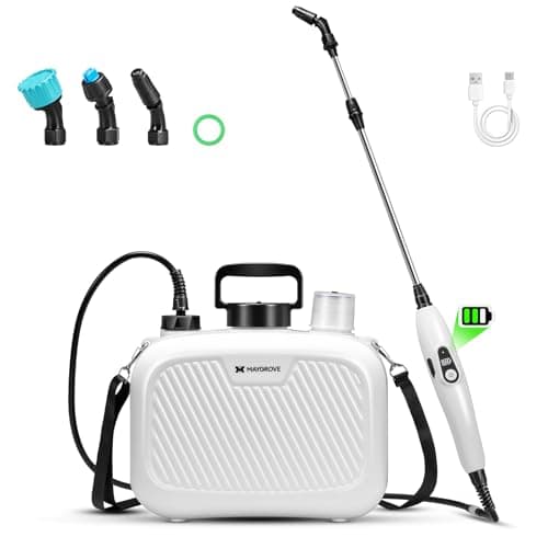 Maygrove 2 Gallon Electric Garden Sprayer, Battery Powered Sprayer with 3 Nozzles, Rechargeable Telescopic Wand, One-Button Spraying for Yard, Lawn, Weed Control - Image 1
