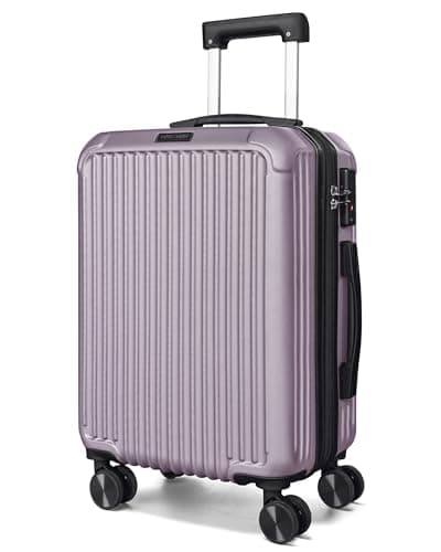 LIGHT FLIGHT Carry On Luggage 22x14x9 Airline Approved, Durable Hard Shell Carry On Suitcases with Wheels, Expandable Hardside Lightweight Travel Luggage with TSA Lock 20 Inch Carry on, Rose Purple - Image 1