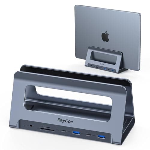 RayCue USB-C Docking Station for MacBook Pro/Air, Dual HDMI, USB-C Dock with 10Gbps, PD3.0, RJ45, 2xUSB 3.0, 2xUSB 2.0, SD/TF, Audio - Image 1