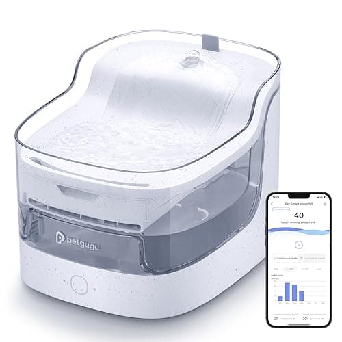 PETGUGU Cat Water Fountain App Monitoring/Ultra-Quiet/8 Layers Filtration/BPA-Free/Dogs Automatic Water Dispenser Water Fountains for Cats Wireless Pump,2.4G WiFi Cat Water Dispenser - Image 1