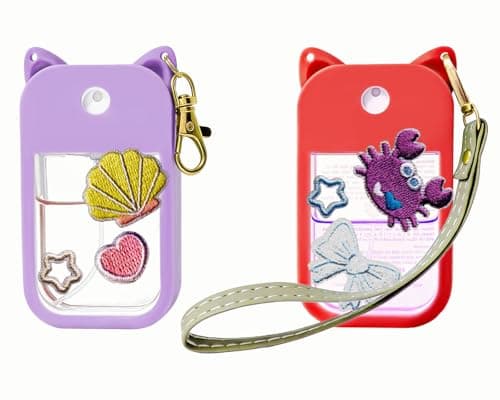 Shontotao Silicone Case for Touchland Power Mist & Glow Mist 1 fl oz Hand Sanitizer, With two kinds of buckles, Multicolor (purple&red ears) - Image 1
