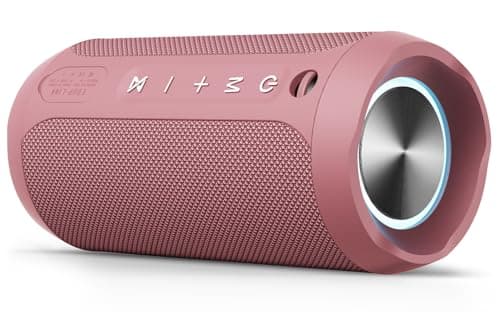 EDUPLINK Bluetooth Speaker IPX7 Waterproof Wireless Speaker with Bass 20H Playtime TWS Stereo Pairing Portable Outdoor Speakers for Beach Camping Travel Gifts for Men Women Girls Boys Teens Pink - Image 1