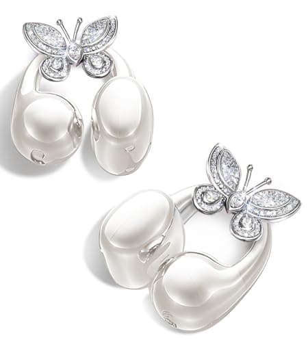 King Lucky Open Ear Earbuds Clip on Wireless Bluetooth 5.4 Headphones with Mic,50H Play,ENC Call,Waterproof,Jewelry Ear Buds,Comfortable for Small Ears&Glasses Wearers,Workouts (04-White)