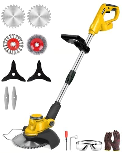 Cordless Weed Wacker for Dewalt 20V Battery(Battery Not Included), with 5 Types Blades, Brushless Motor, Lightweight Grass Trimmer/Brush Cutter for Lawn Yard Garden - Image 1