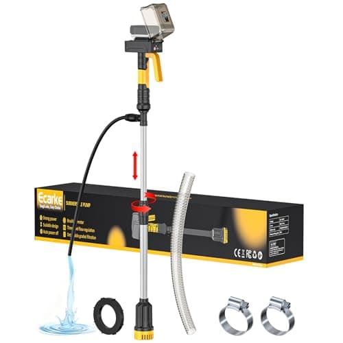 840GPH Brushless Cordless Stick Water Transfer Pump Compatible With DeWalt 20V (only tool), Auto Shut-Off, 38FT Lift 3-Speed, Extendable & IP68 with Hose Kit for Pool Garden Basement RV Boat - Image 1