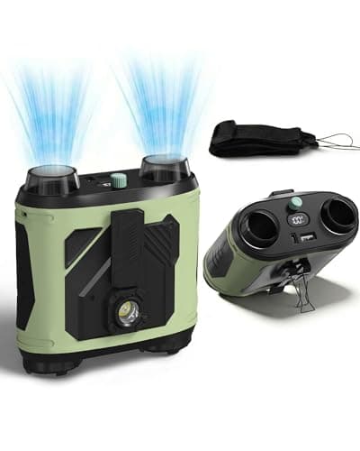 KlikKlak 12000mAh Portable Waist Fan, 4-in-1 Dual Motor Belt Clip Fan with 100-Speed Dial, LED Light, Wearable Under Shirt Fan for Outdoor Work, Camping, Travel - Image 1