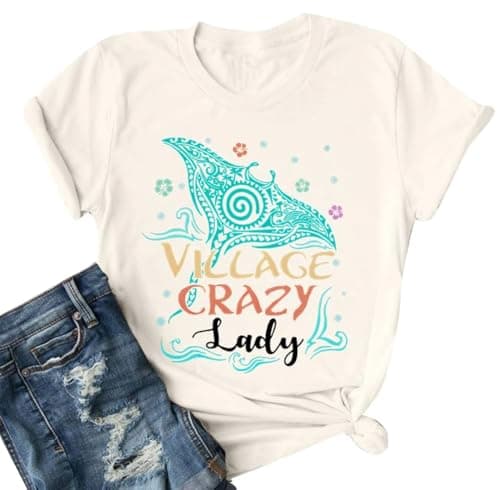 JINTING Magic Princess Tshirt Women Ocean Princess Shirts Village Crazy Shirt Summer Beach Vacation Tee - Image 1