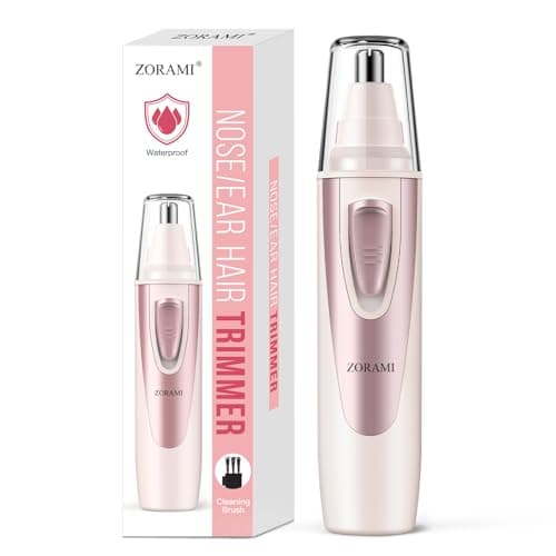 Ear and Nose Hair Trimmer Clipper - 2026 Professional Painless Eyebrow & Facial Hair Trimmer for Men Women, Battery-Operated Trimmer with IPX7 Waterproof, Dual Edge Blades for Easy Cleansing Rose Pink - Image 1