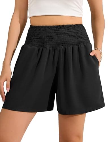 Aprolive Vocation Casual Shorts for Women High Waisted Beach Lounge Dressy Summer Short 2026 Fashion Business Outfits (Black, Small) - Image 1