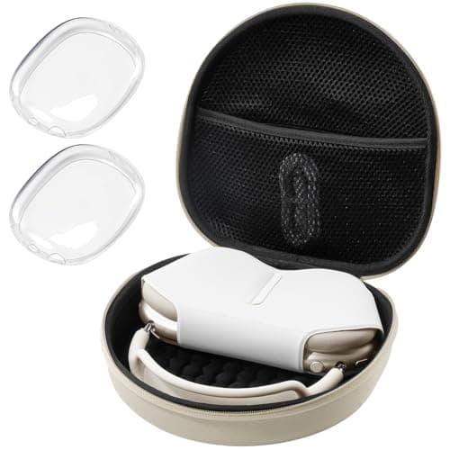 ProCase Hard Case for Apple AirPods Max & AirPods Max 2, Travel Protective Carrying Case with Silicone Ear Cushion Covers, Shockproof EVA Shell with Soft Lining & Accessory Pocket - Starlight - Image 1