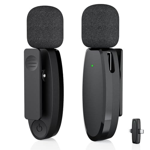 Wireless Microphone for iPhone 16 15 14 13 Android, Dual Mini Mic with AI Noise Cancelling, USB-C & Lightning Receiver, Plug-Play Clip-on Mic for YouTube Vlog TikTok, Ideal Tech Gift for Creators - Image 1