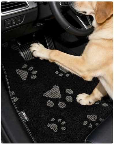 Universal Fit Waterproof Cute Dog Paw Car Floor Mats, Anti-Slip Backing & Adorable Paw Print Design, All Weather Car Mats, Automotive Floor Mats, Full Set of 4 (Gray)