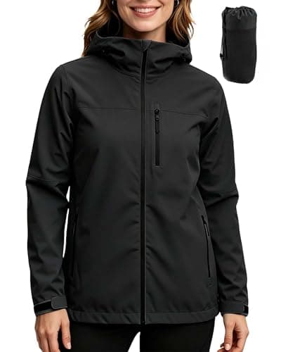 ACCNUO Women's Rain Jacket Waterproof Lightweight Rain Coat with Hood, Breathable Windbreaker for Outdoor Hiking Travel - Image 1