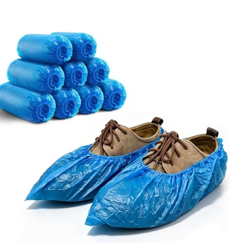 QIANSOU 100 Pack Disposable Shoe Covers Durable Waterproof Shoe Covers for Indoor - Image 1