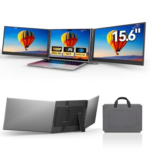 DZVW Laptop Screen Extender 15.6”, IPS Plug&Play Portable Monitor for Laptop, FHD 1080P Triple Monitor Extender, Ultra-Slim Travel Extended Screen for Business Work Study - Image 1