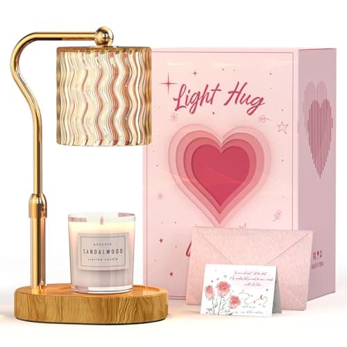 Candle Warmer Lamp with Timer Dimmable Mom Gifts, Adjustable Height Wax Warmer Lamp for Scented Candles Home Appliances White Elephant Gifts for Sister Friend (Ripple) - Image 1