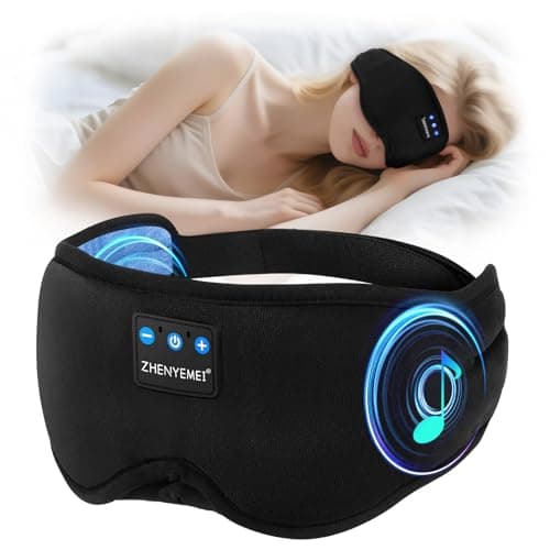 Deep Sleep Mask with Bluetooth 5.4 Headphones - Blackout Sleeping Mask Side Sleeper Eye Masks Earphone Rechargeable Headband Wiless Music Ear Muffs Portable Travel Essentials Gift for Women Men Mom - Image 1