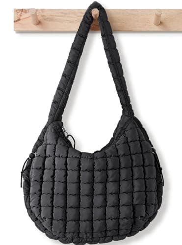 Puffer Tote Bag for Women Large Quilted Tote Bag Quilted Carryall Bag Soft Puffy Crossbody Bag Hobo Handbags Puff Purse - Image 1