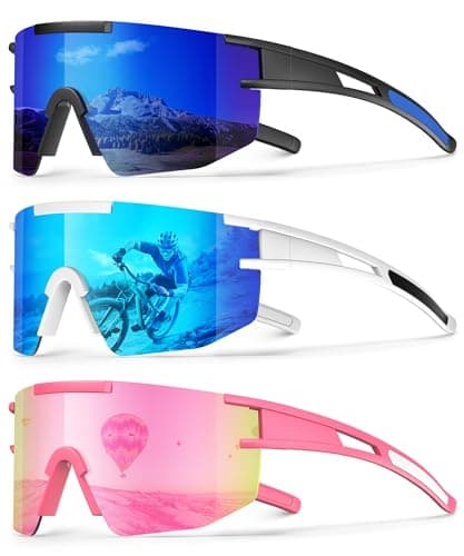 KALIYADI Polarized Sport Sunglasses-Men-Women Running-Sunglasses: Cycling Sun Glasses UV400 Driving Fishing 3packs - Image 1