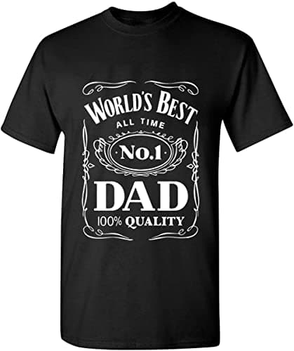 CGVEKV World´s Best No. 1 Dad Daddy Father Day giftsT-Shirt Black (US, Alpha, Large, Regular, Regular, Black) - Image 1