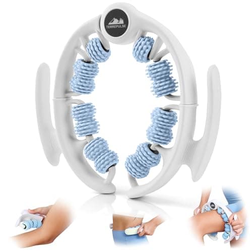 Terrepulse Anti Cellulite Roller & Lymphatic Drainage Massager | Deep Tissue Fascia Blaster & Muscle Roller | Tool for Sore Arms, Legs, Shoulders, Stomach & Buttocks (Blue)