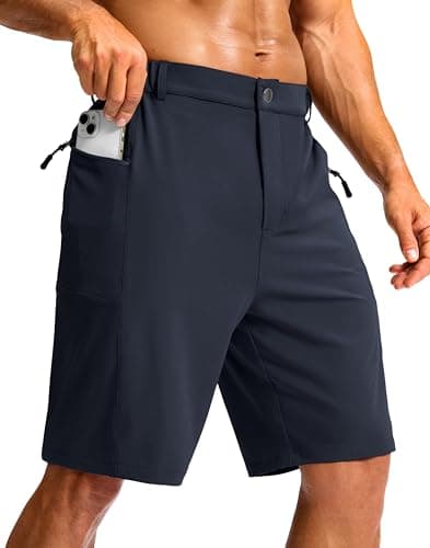 G Gradual Men's Casual Shorts 9" Lightweight Hiking Golf Zipper Pockets Stretch Quick-Dry Breathable Shorts for Travel Work Summer Dark Navy - Image 1