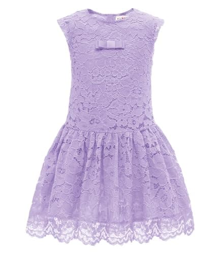 ALLOVIN Girls & Toddlers Embroidered Summer Soft Tulle A-Line Party Dress Ruffle Sleeve Elastic Straps Flower Girl Dress | Sage Green | 5 Years - Image 1