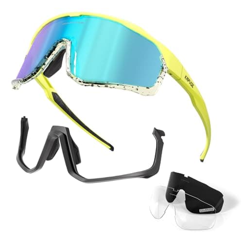 KAPVOE Polarized Cycling Glasses Men Women Mountain Bike Sunglasses MTB Glasses TR90 Sport Glasses Biking Sunglasses Bicycle Riding Goggles Road Cycling Sunglasses Running Golf Cycle Glasses Green - Image 1