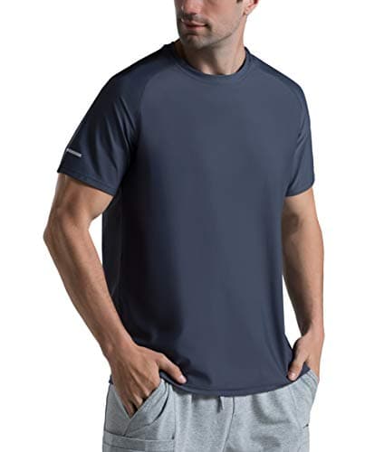 Men's Cooling Ice Silk Running Shirts Quick Dry Short Sleeve Athletic Gym T-Shirts UPF 50+ Outdoor Workout Tshirts Charcoal Grey - Image 1