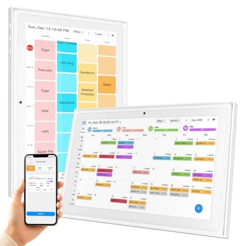 SCREENOVATE 10.1" Digital Desk Calendar, Smart Touchscreen Base Unit with Auto-Sync, Interactive Chore Chart, Meal Planner, Digital Photo Frame for Home Office, Desk Calendar Bases