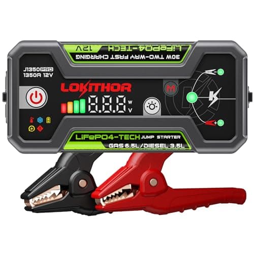 LOKITHOR J1350 PRO Jump Starter with ConnectMax, 1350 Amp LiFePO4 Jump Box for 6.5L Gas and 3.5L Diesel Engines, Car Jumper Starter Portable with 30W Two-Way Fast Charging and More 2000 Cycle Life - Image 1