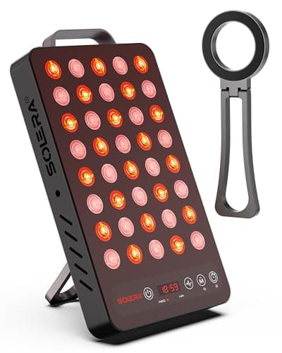 SOLRA Near Infrared Red Light Panel with Magnetic Stand 660nm 850nm Dual Wavelength LED Wellness Lamp Zero EMF Beauty Device Black - Image 1
