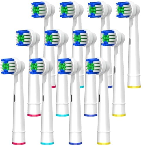 Toothbrush Replacement Heads, Compatible with Oral B Braun Replacement Brush Heads, 12 Pcs Professional Electric Brush Heads for Oral B Replacement Heads Refill, White - Image 1