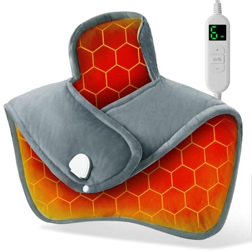 Heating Pad for Neck and Shoulders and Back - Electric Heating Pad for Pain Relief with 6 Heating Levels & 4 Time Setting, Christmas Birthday Gifts for Women Men Dad Mom Elderly (20" x 24") - Image 1