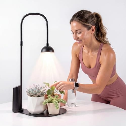 Cordless Small Grow Light for Indoor Plants, Magnetic Docking Desktop Plant Light with 4/6/8H Timer, Adjustable Gooseneck Full Spectrum LED Lamp for Office Desk, Succulents, Herbs - Image 1