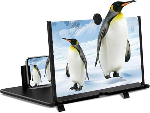 Zrgzob Screen Magnifier for Cell Phone, 3D HD Foldable Portable Mobile Phone Projector Screen for Movies, Videos, and Gaming – 12 Inch - Image 1