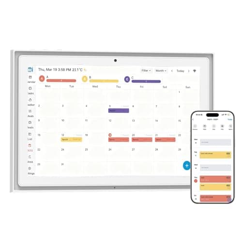 SCREENOVATE 10.1" Digital Wall Planner Alternative, Smart Touchscreen Family Calendar, Auto-Sync with iCloud/Google/Outlook, Chore Chart, Meal Planner for Desk or Shelf Use