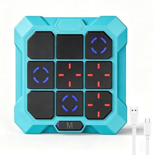 VDPDO Tic Tac Toe Game, 6-in-1 Electronic Tic Tac Toe with Mute & Rechargeable - Handheld Travel Board Game for Kids Ages 4+, Adults, Family - Educational Learning Toy for Boys Girls,Blue - Image 1