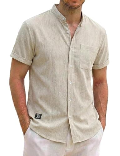 ZAFUL Mens Casual Shirts Mens Golf Shirts Breathable Lightweight Summer Outfit Light Gray XL - Image 1